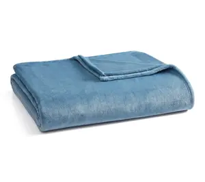 Martha Stewart Bedford Blue Plush Twin Blanket