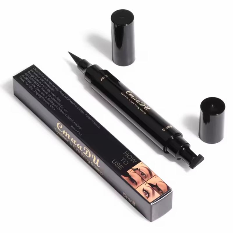 Big Seal Stamp Liquid Eyeliner Pen Waterproof Fast Dry Black Eye Liner Pencil With Double-ended Tip for Precise Application