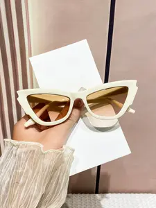 Women's Cat Eye Full Frame Candy Color Sunglasses, Vintage Small Frame Cat Eye Glasses, Fashion Eyewear for Daily Wear, Parties, Street Photography