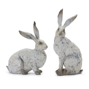 Weathered Rabbit Statue - Set of 2