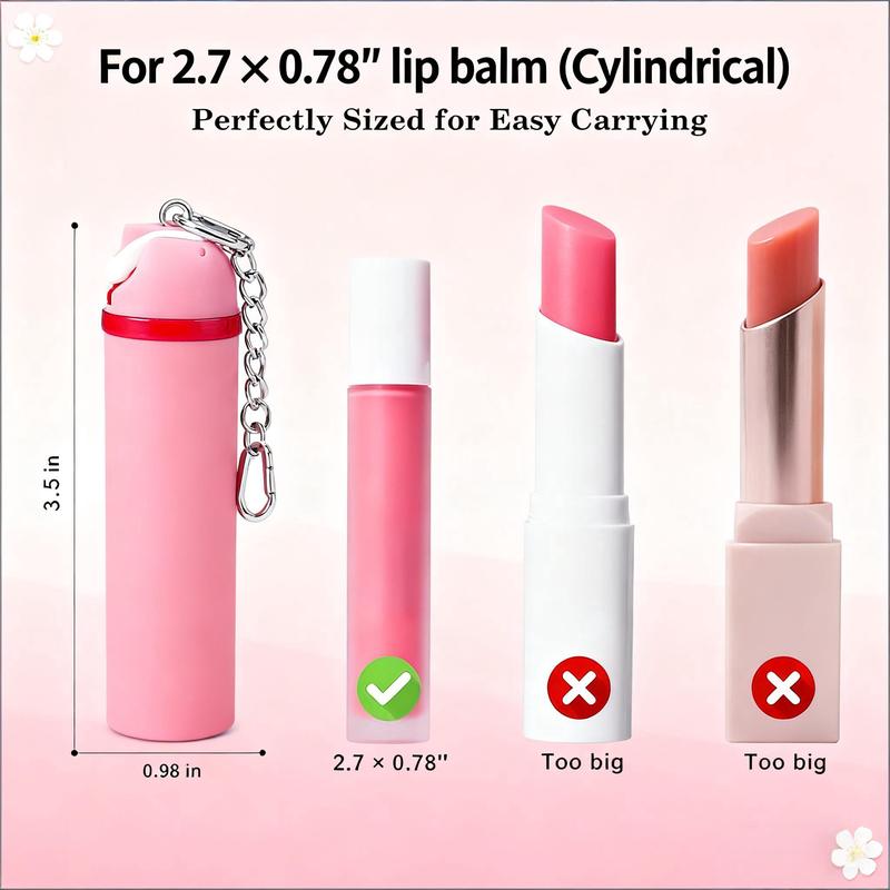 3D Printed Mini Water Cup Lip Balm Holder Keychain, Novelty Water Cup Keychains, Trendy Bottle Keychain, Chapstick Holder Key Chain