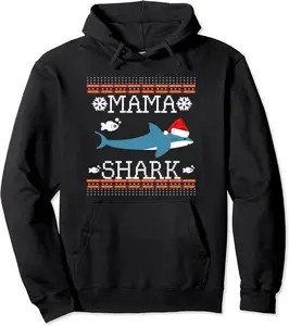 Womens Matching Family Christmas Pajamas MaMa Shark Jumper Pullover Hoodie - Karenlyn Shop 63B07X31Y95L
