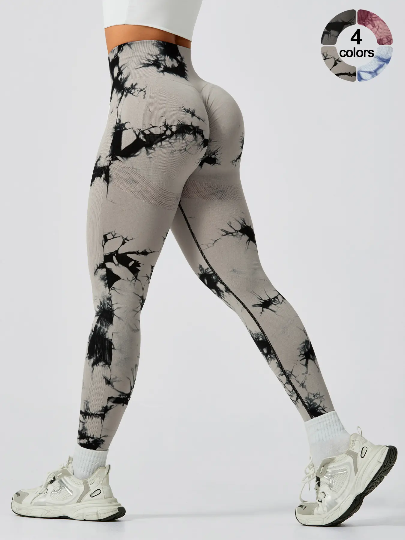 Women's sports pants high waisted seamless high stretch Active Wear leggings fashionable tie dye waist cinching and hip lifting running pants yoga pants gym training women's sports leggings High Waist Activewear