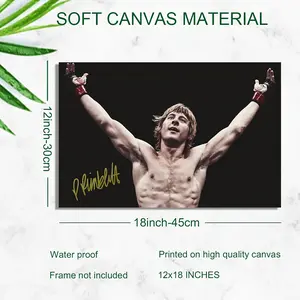 Paddy Pimblett "The Baddy" Frameless Canvas Art Poster - 12x18 Inch (30x45cm) High-Quality Print, Iconic Boxing Champion Victory Pose Wall Decor for Bedroom, Office, Gym - Durable & Dynamic Athlete Artwork, Perfect Boxing Fan Gift, Bedroom Decoration
