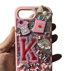 Mean girlaaaaaa Theme Case for iPhone Personalized with Name and 3D Junk Customized Heart Love Design Shockproof Protective Casing