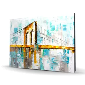 212 MAIN Brooklyn Bridge View Artistic Wall Art - 36x48 in High-Def Adventure-Themed Photo Print, Stylish Home Decoration for Room Wall Display, Artwork