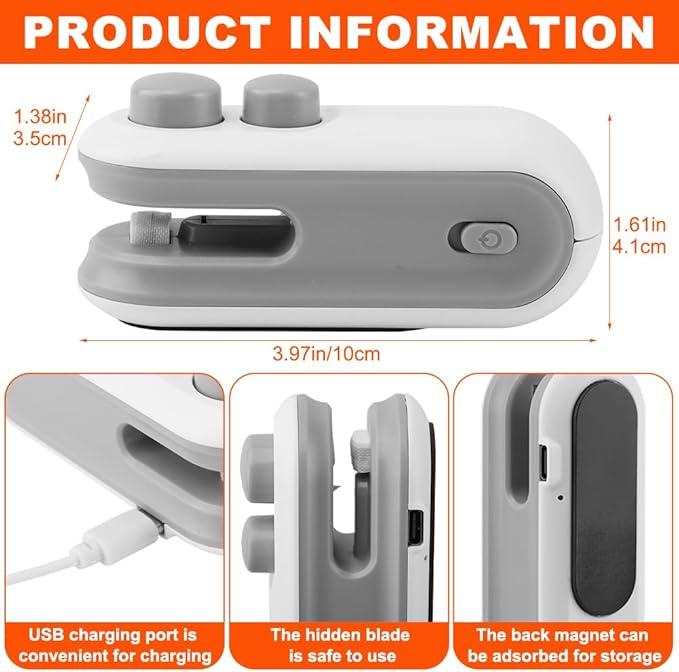 【Valentine's Day Essential Gift】Mini Handheld Vacuum Sealer USB Charging | 2-in-1 for Chips & Snack Bags,Must-Have Valentine’s Gift for Snack Lovers,Ideal Valentine’s Gift for Her/Him. 【Valentine's Day Essential Gift】Mini Handheld Vacuum Sealer USB Charging | 2-in-1 for Chips & Snack Bags,Must-Have Valentine’s Gift for Snack Lovers,Ideal Valentine’s Gift for Her/Him.