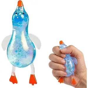 Cute Duck Squishy Sugar Stress Ball, Glitter Duck Squishy Fidget Stress Balls Ultra Soft Slow Rise Ducks Stress Relief Moldable Decompression Squeeze Ball (Blue)