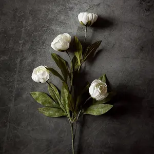 QUNWREATH 6/12 Pcs 27" Faux Silk Peony Artificial Decorative Flowers, Bulk Fake Peony Branches with Stems for DIY Bouquet Centerpieces Wedding Decor, Mothers Day Gift Option