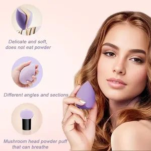 Extra-Large Angled Makeup Sponge, Wet & Dry Dual-Use Beauty Sponge, Suitable for Loose Powder Application