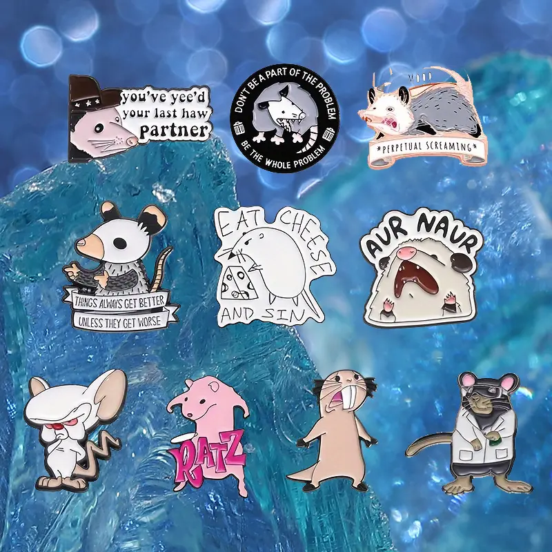 10-Piece Mouse Designs Pin Set - Whimsical Fashion Accessory for Jackets & Backpacks, Cute Engagement & Anniversary Gift, Business, Birthday, Brooch, Party, Christmas, Everyday, 10Pcs, School, Casual, Cartoon, Daily