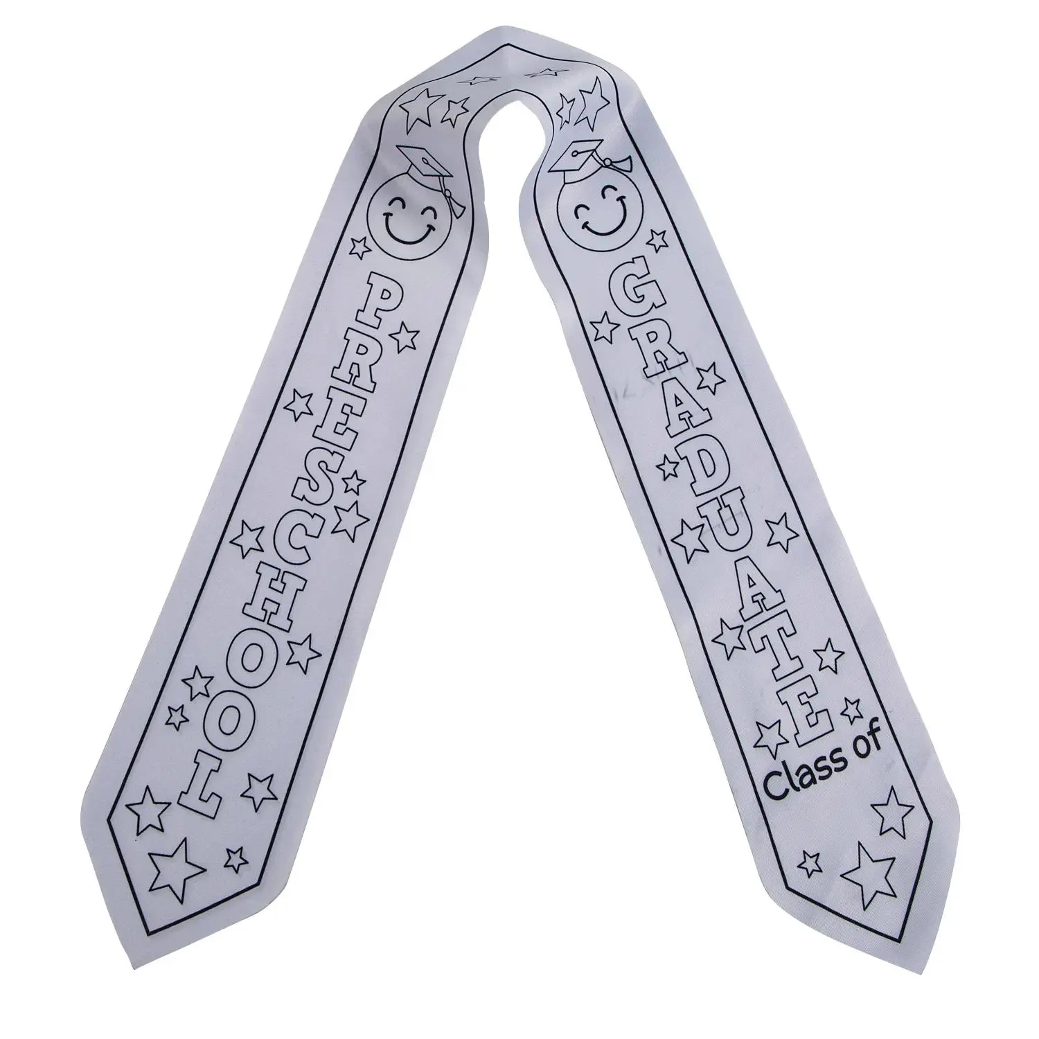 42-inch Polyester Scarf - Color Your Own for Preschoolers, Fits Young Graduates, DIY Craft Projects & Customized Gifts