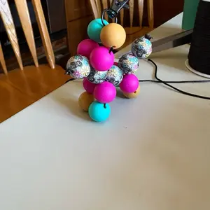 Balloon Dog Keychains - Multicolor Beaded Keyring for Pet Accessories & Gifts