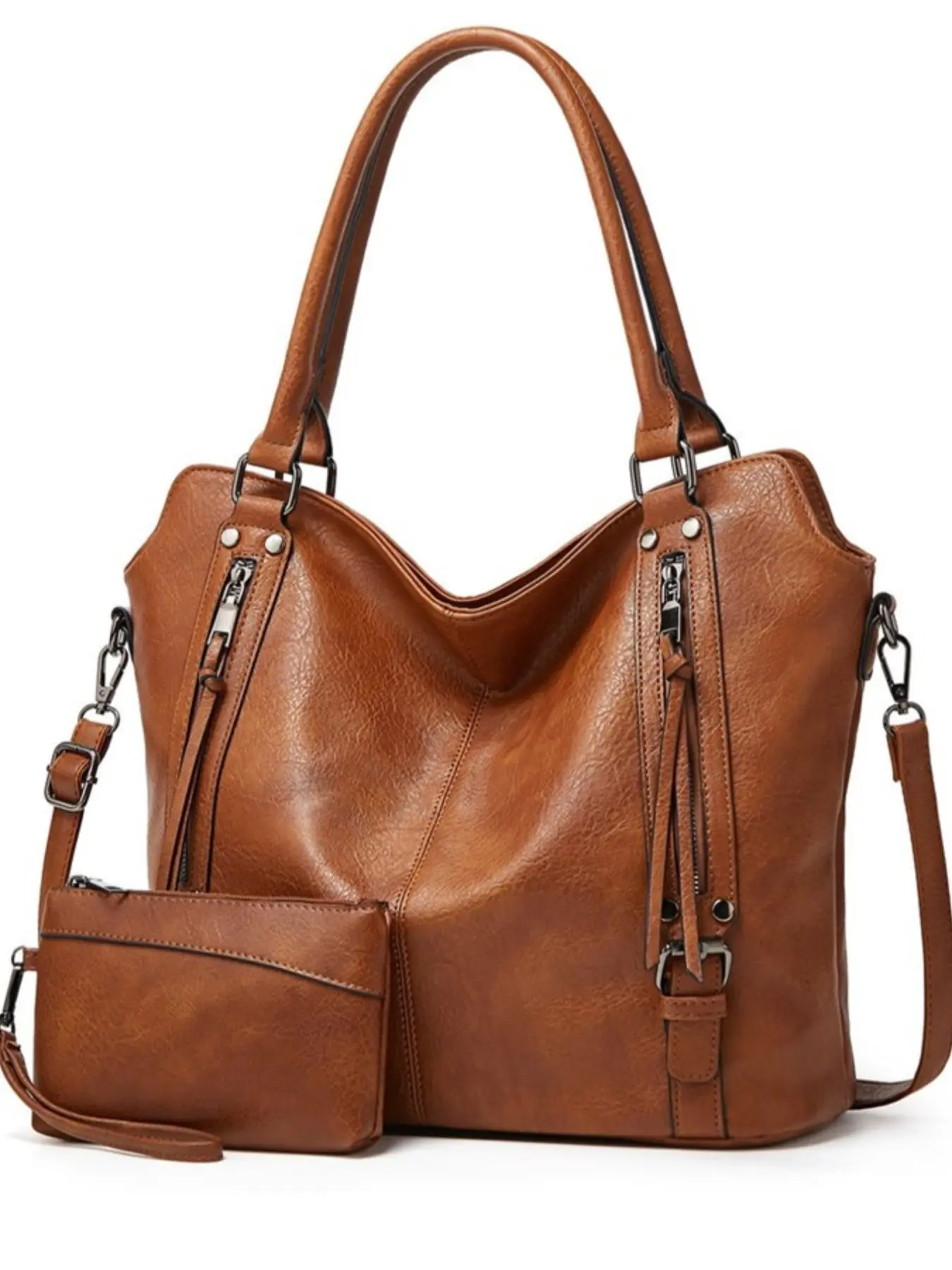 Tote Bag for Women PU Leather Shoulder Bags Fashion Hobo Bags Large Purse and Handbags with Adjustable Shoulder Strap Casual Faux Leather Crossbody Handheld
