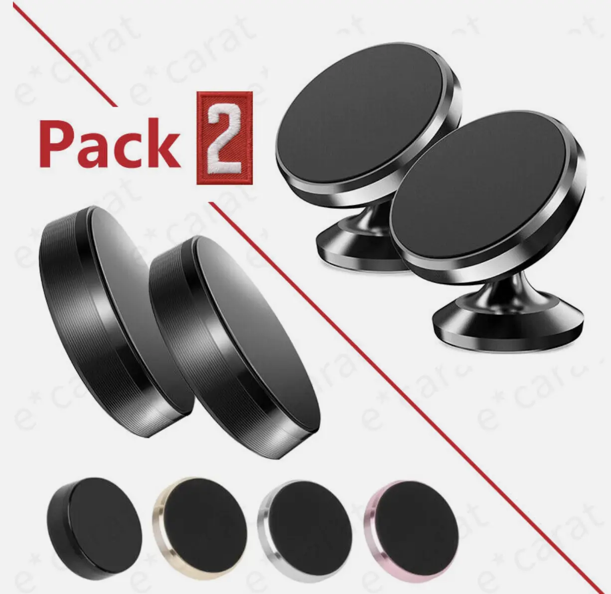 2-Pack Magnetic Car Dashboard Mount Holder Stand For Phone Samsung Galaxy iPhone Accessories Mobile