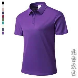 Summer Turn-down Collar Men's Polo Shirt Solid Color Lightweight Short Sleeve Multi-color Golf Shirt Workwear Casual Sports Top for Men
