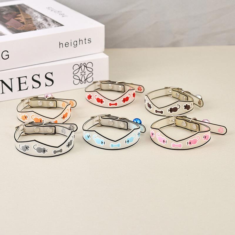 Fluorescent Glowing Pet Collar, Soft Silicone Adjustable Neck Band, Protective Anti-loss Accessory for Puppy Kitten Night Travel