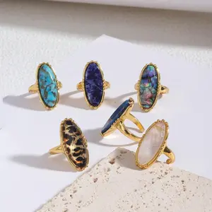 1pc Stone Abalone Shell Metal Fashionable All Match Elegant Ring for Women Daily Wear