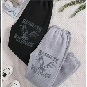 Basgiath Unisex Sweatpants Premium Cotton Jogger Oversized Fit Streetwear Graphic Pants Soft Fleece Elastic Waist Workout Training Fitness Casual Daily Wear Dragon War College Logo Graphic Street Style Fashion Gift for Men Women Trending 2026