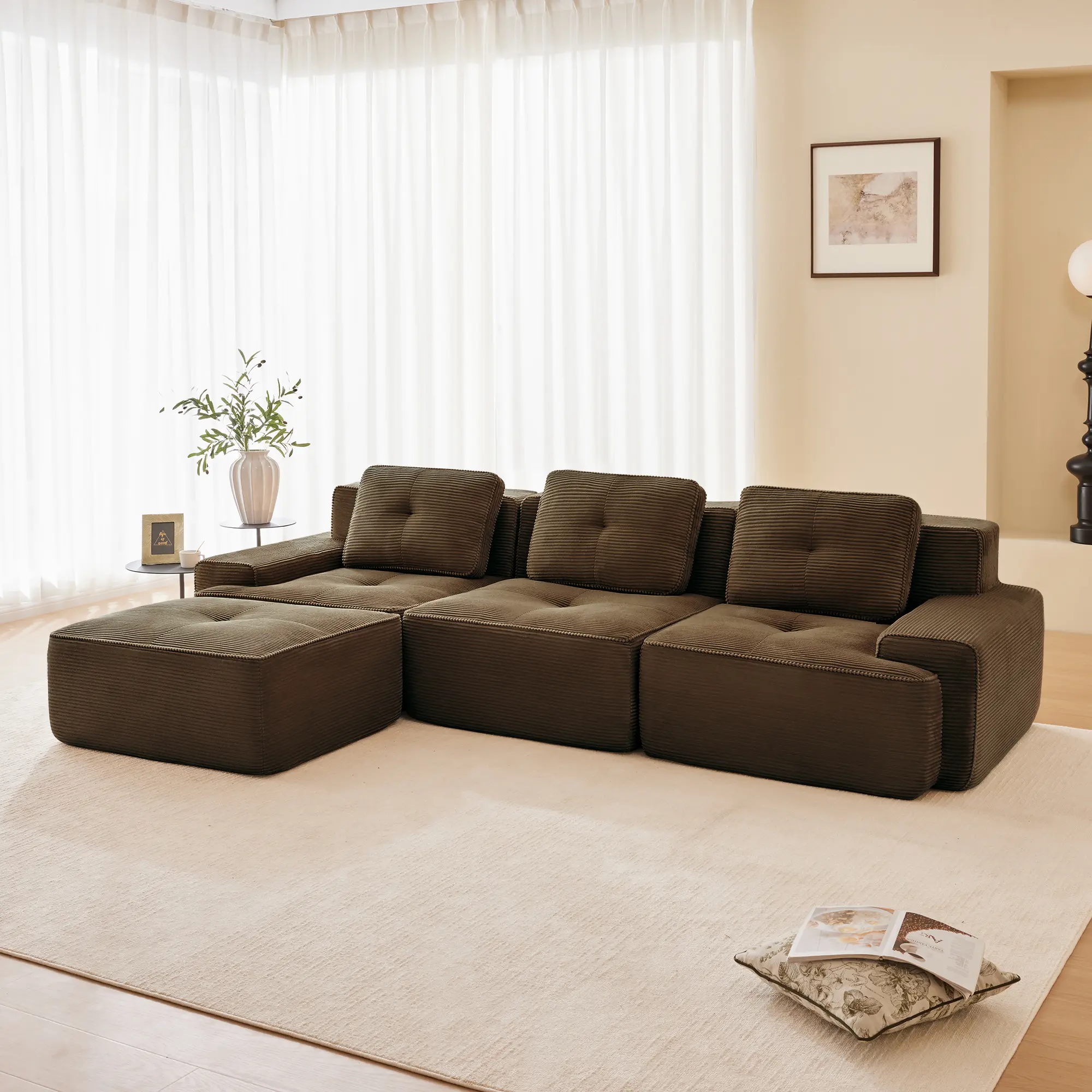 Brown + Corduroy + 3 Seat1