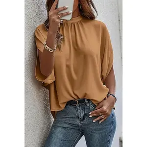 Tie Back Slit Half Sleeve Blouse