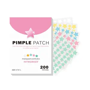 200pcs Star Hydrocolloid Acne Patch, Gentle Five-color Star Patch, Youth Acne Cover, Acne Base Makeup Isolation Patch, Blemish Patches