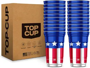 Top Cup America's 250th Birthday 20 oz Reusable Aluminum Party Cups 20 Count | Durable, Reusable & Recyclable, Made in USA