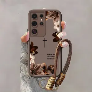 Suitable for [Galaxy S24 Ultra] high-end women's phone case🥰，a beautiful lanyard is included，Sophisticated Floral Patterns，drop-resistant and fingerprint-resistant YM99