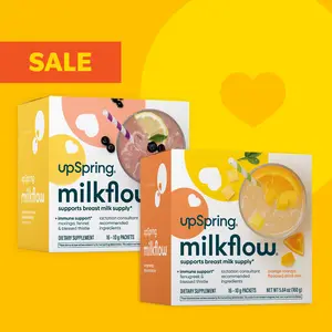 UpSpring MilkFlow for Lactation & Immune Support, Choose Fenugreek or Moringa, Drink Mix, Perfect for On-the-Go Mama