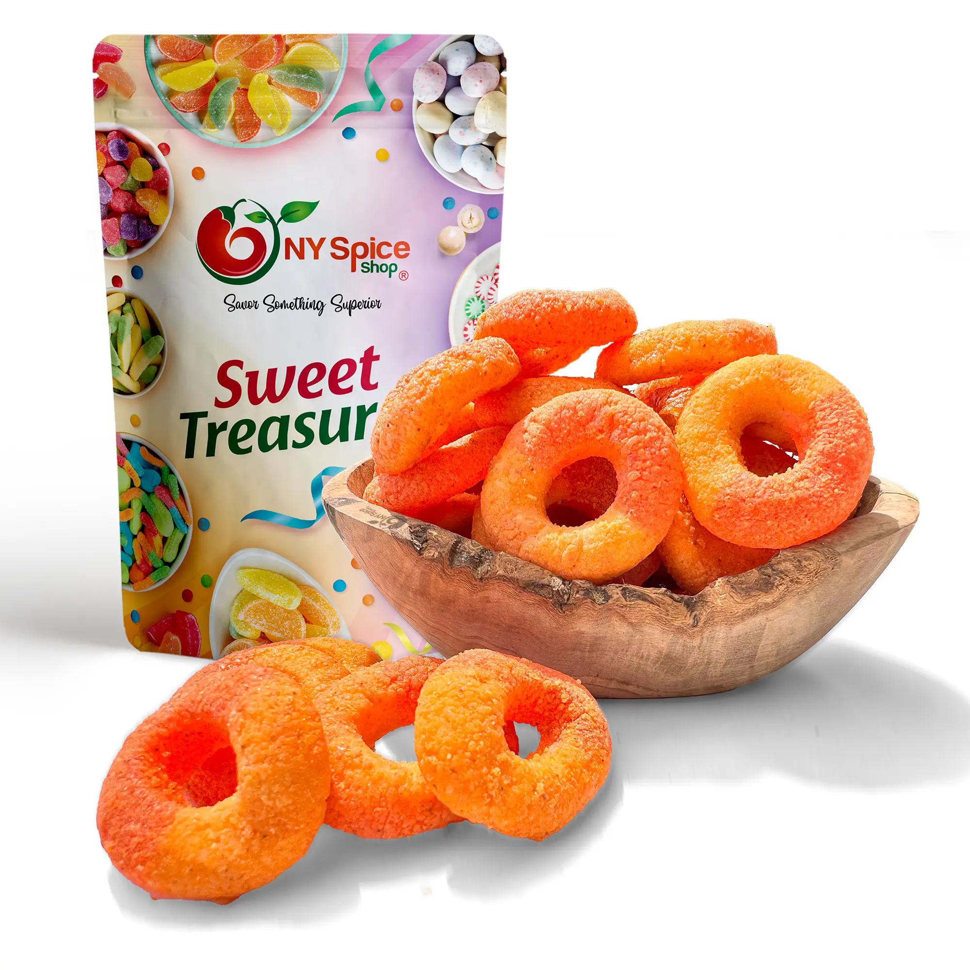 NY Spice Shop Chamoy Spicy Gummy Rings (Watermelon) – Bulk Chewy Chamoy Mexican Candy Snacks for Spicy Candy Lovers