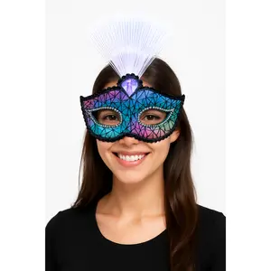 Light-Up Fiber Optic Harlequin Masquerade Mask
