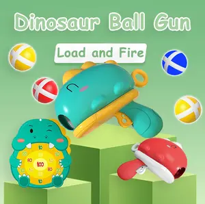TTZZ Dinosaur Ball Shoot Target Catapult - 12 Sticky Balls Toy for Parent-Child Interaction, Indoor Darts for Boys and Girls