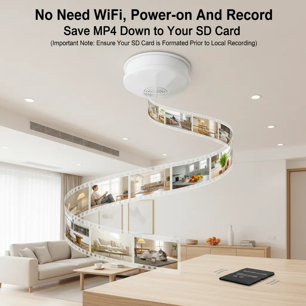 Security 1080P FHD, Built-in Large Ouvis Battery, WiFi Remote Viewing, HD Night Vision, Ceiling/Wall Mount, Motion Detection, for Office/Shop/Smart Home