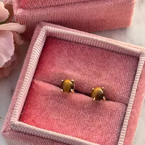 Mini Ojito de Tigre Stone Earrings Fashionable Jewelry Accessories Witchy Jewelry