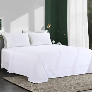 Alaskan King (120x132) Flat Sheet, White Extra Large Oversized King Flat Sheets, Soft & Durable Bed Sheet, Smooth & Breathable Top Sheet (White, Alaskan King)