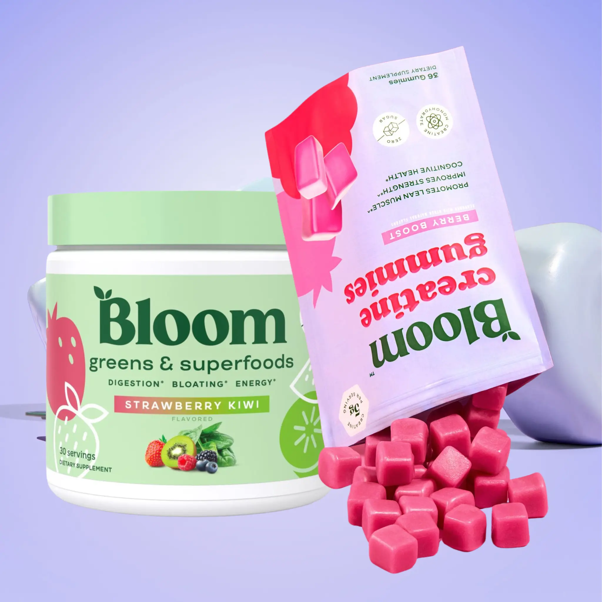 Creatine Gummies + Greens (Strawberry Kiwi)