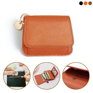 Lotosug Women Small Wallet RFID Blocking Slim Wallet with Coin Pocket Tri-Fold Credit Card Holder with ID Window and Keychain