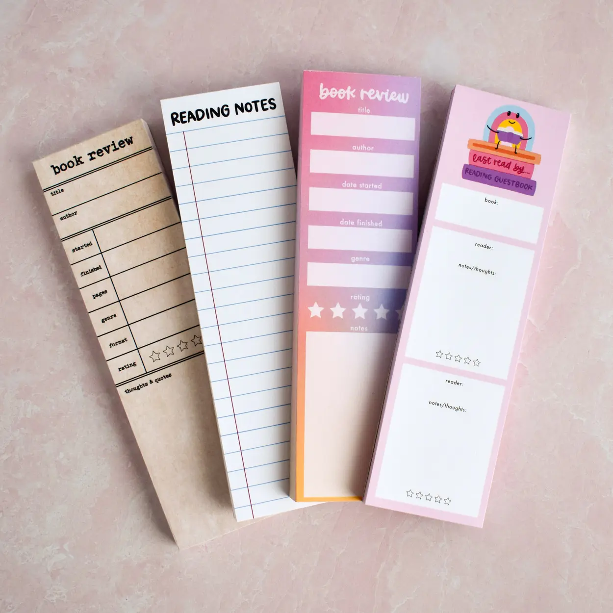 Bookmark Notepads - Cute Bookmark for Readers - Bookish Gift for Her - 2x7 inches - 50 sheets