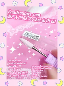 NEW Pink Rocket Drill Bit Ceramic Nail Drill Bits 332''235mm Electric Nail Milling Cutter for Manicure Pedicure Cuticle Remove Acrylic Nails Gel Nail Polish