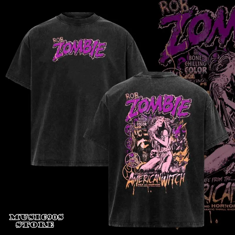 Vintage Rob Zombie American Witch Pastel T-shirt 2 Sided ,Rob