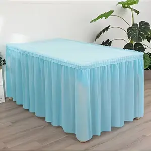 Elegant polyester spandex party tablecloths with thickened fabric that is not translucent, and anti-wrinkle and wear-resistant table skirts - suitable for weddings, birthdays, bathing and other party events
