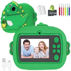 Kids Polaroid camera, 2.8-inch HD digital selfie camera, small portable instant camera, suitable for photography enthusiasts, including 3 rolls of printer paper, DIY color pens * 6, and USB charger, is the ideal choice for perfect creative gifts
