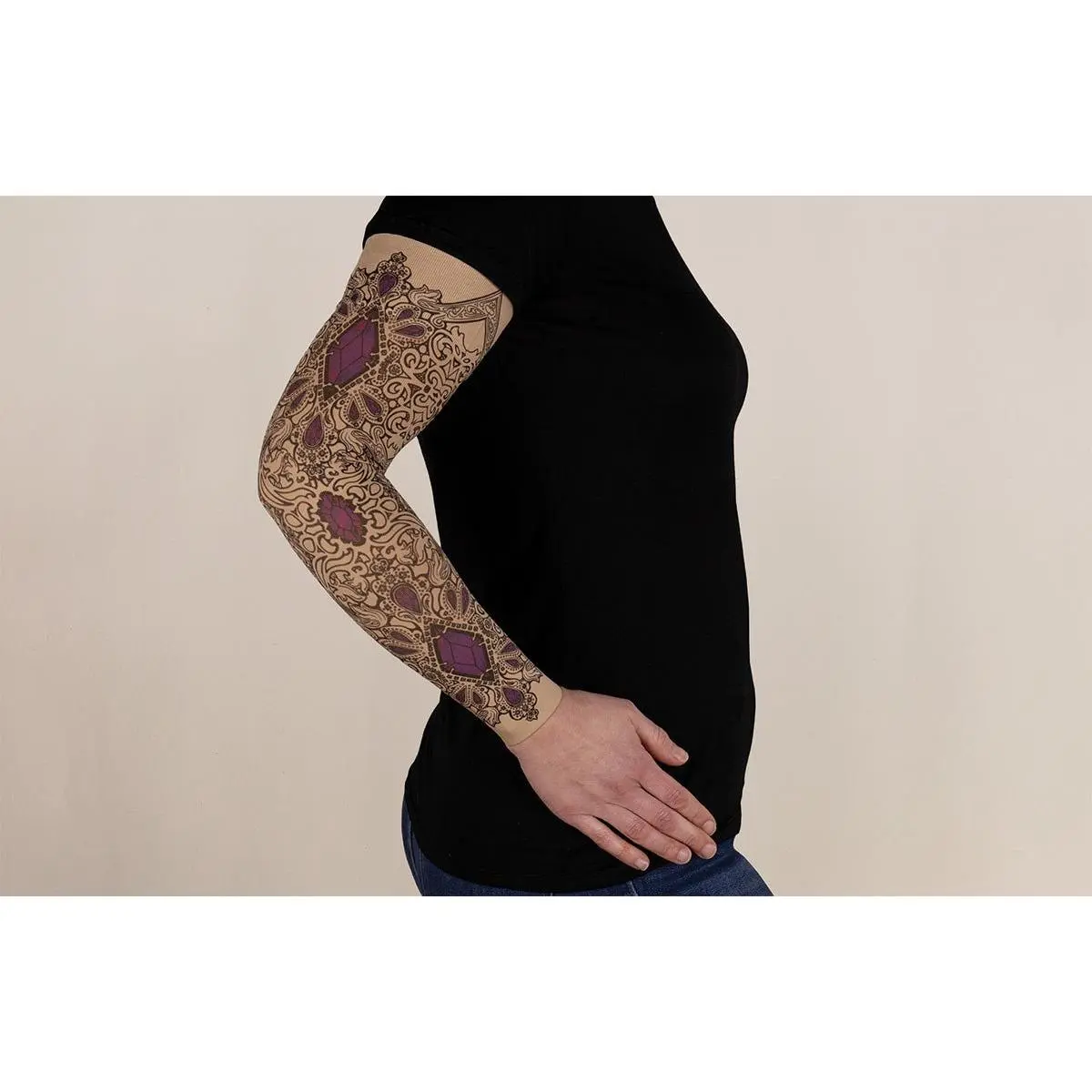 Audrey Beige Gradient Compression Arm Sleeve