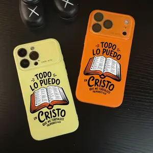 Book Bible Ins style dopamine phone case, super skin friendly touch, military grade anti drop, all inclusive lens phone case, suitable for iPhone 17 Pro Max phone case 16 Pro Max 15 14 13 12 phone case - ZQ82