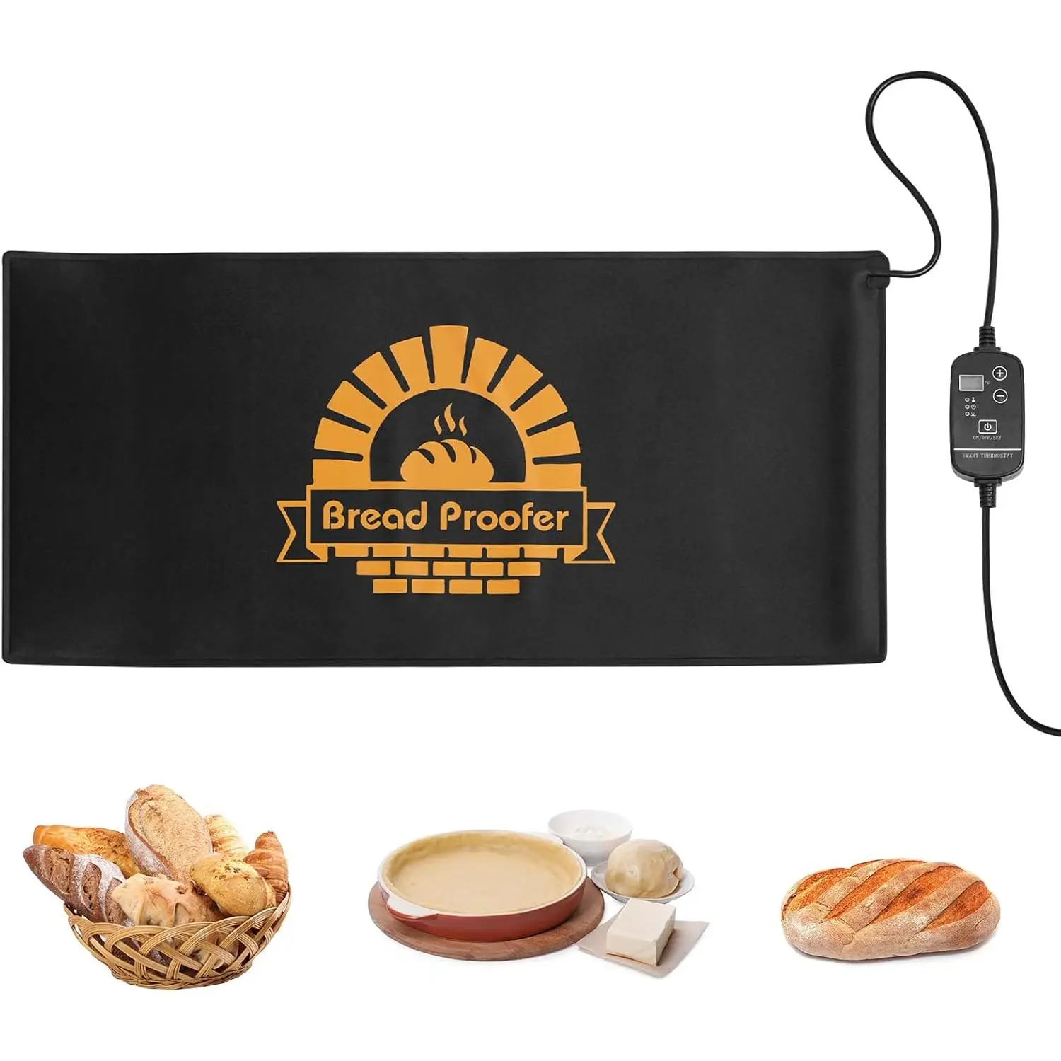 Bread Proofer Warming Mat - Sourdough Warming Mat Sourdough Dough Proofer for Fermenting with Thermostat Control Adjustable Temperature 59?F - 140?F (Oblong)