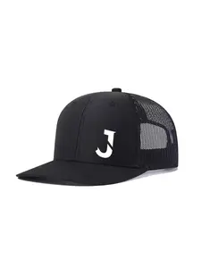 2pcs/1pc Unisex Classic Trucker Style Hat J Letter Printing Mesh Baseball Cap Richardson Slightly Curved Brim Baseball Cap Adjustable Stylish Dad Hats Outdoor Mesh Breathable Sun Hat Gift for Men Women