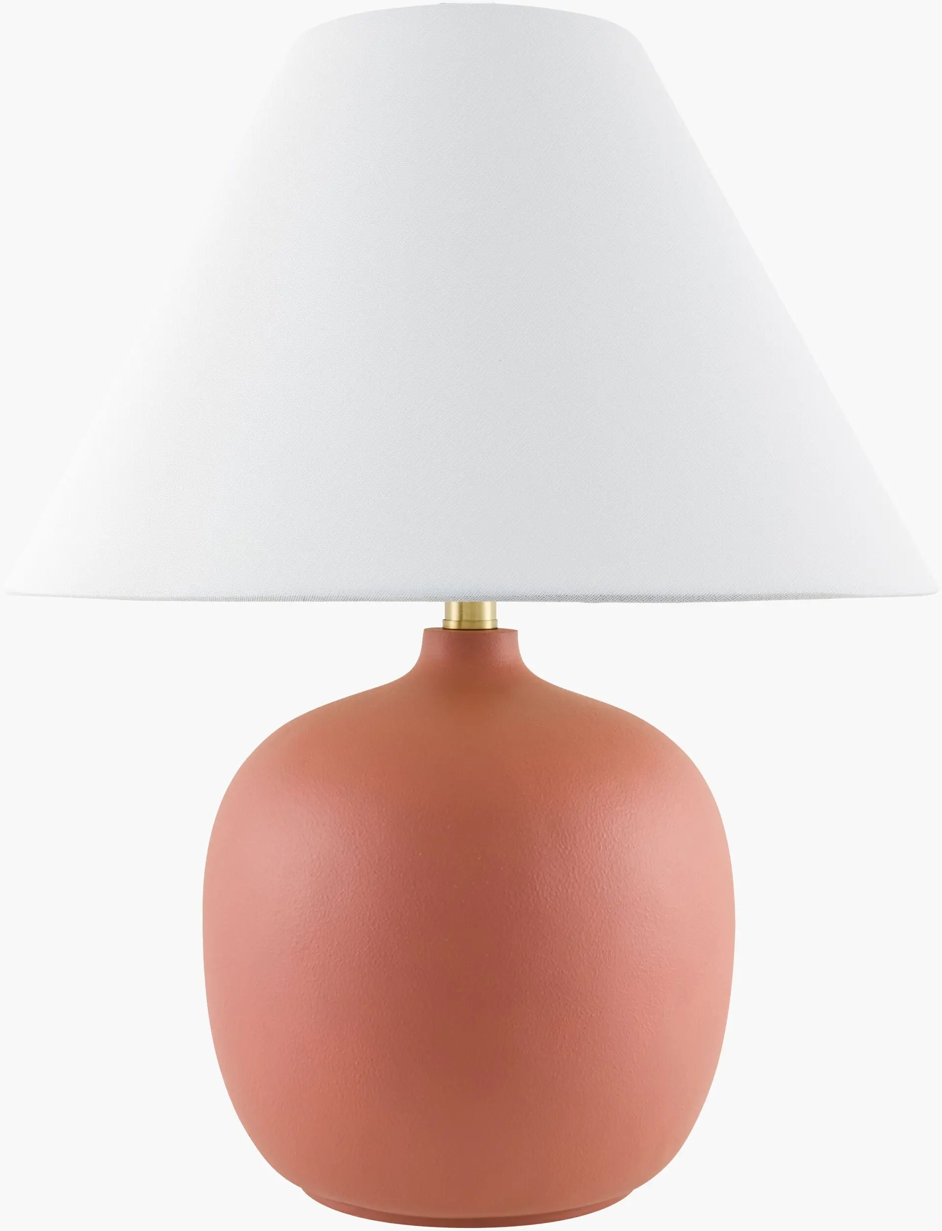 Rich Brick Red Traditional Table Lamp with linen details for bedside or console tables