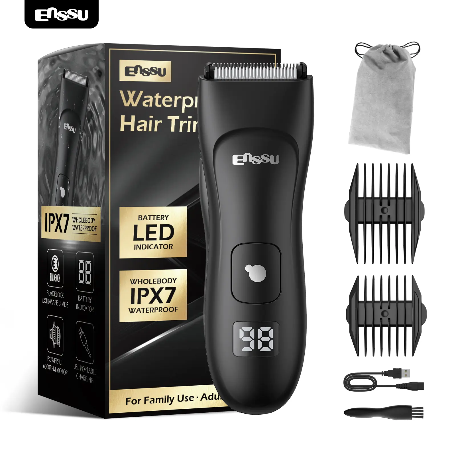 Electric Groin Hair Trimmer, Rechargeable and Wireless Charging Body Trimmer, Male Hygiene Grooming Razor, Ball, Beard Trimmer for Men, Replaceable Skin Safe Ceramic Blade Heads，Waterproof Wet Dry Clippers