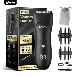 Electric Groin Hair Trimmer, Rechargeable and Wireless Charging Body Trimmer, Male Hygiene Grooming Razor, Ball, Beard Trimmer for Men, Replaceable Skin Safe Ceramic Blade Heads，Waterproof Wet Dry Clippers
