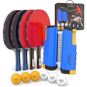 NIBIRU SPORT Professional Ping Pong Paddle Sets - 2 Player or 4 Player Table Tennis Paddles, Retractable Net, Pingpong Balls and Carry Bag Storage Case - Table Tennis Equipment & Ping Pong Accessories